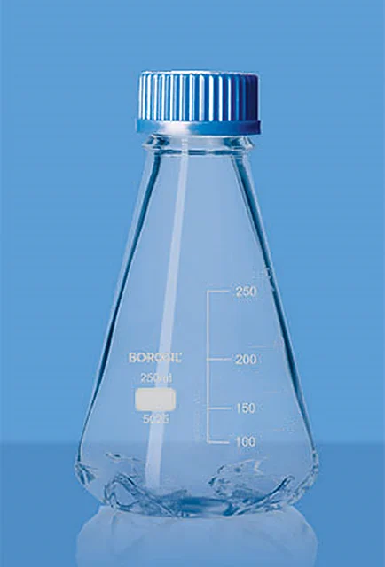 Borosil 5025 Erlenmeyer (Conical) Flask, Baffled Bottom, With Screw Cap – Borosil