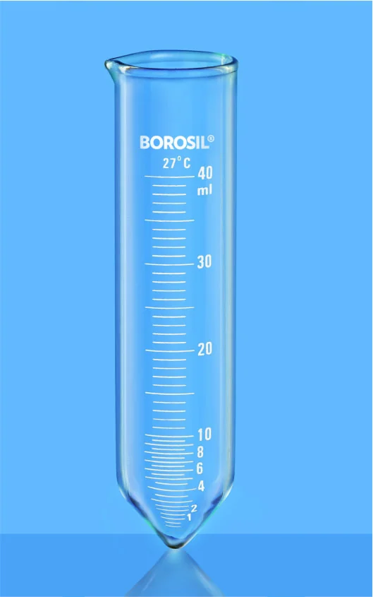 Borosil 8340 Centrifuge Tube Heavy Duty, With Spout, Graduated, Short Conical Bottom – Borosil