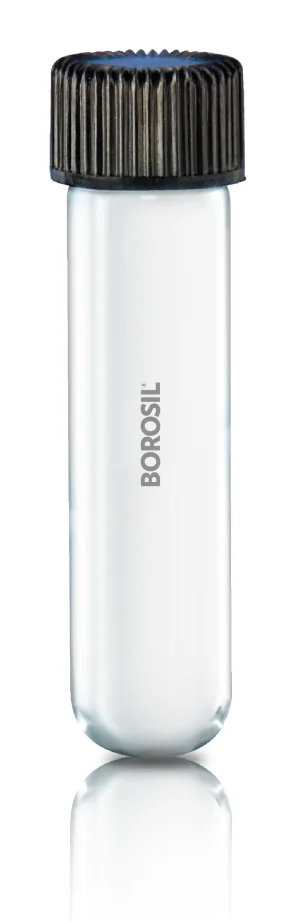 Borosil 9900 Culture Tubes, Cultural Tubes (Round bottom, Clear, With PP Cap) – Borosil