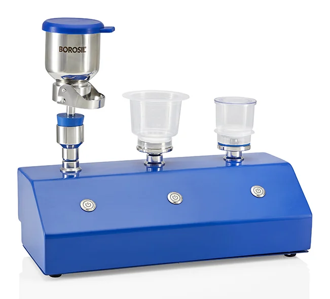 Borosil Sterility Testing Manifold, 3 Stage Manifold with inbuilt vacuum pump – Borosil
