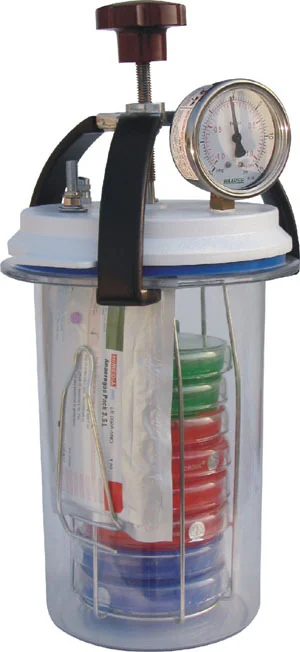 Anaerobic Culture Jar 3.5 Lit. (With vaccum cum pressure gauge) – Polylab